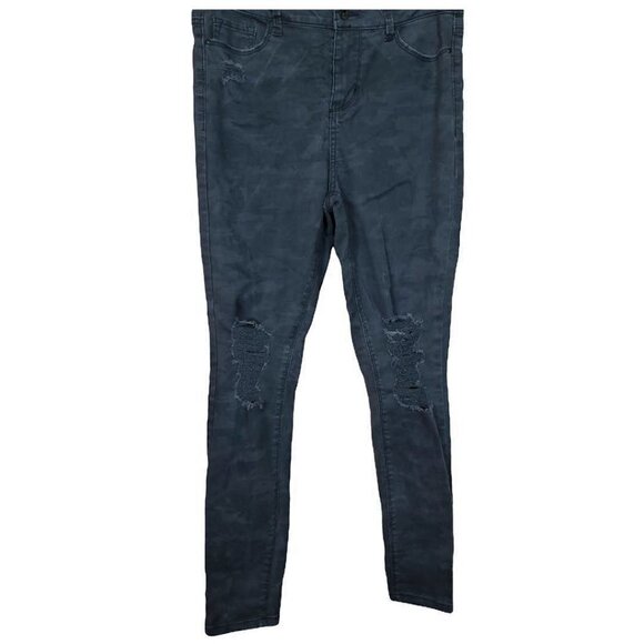 🏆167 True Craft High Waist Distressed Black Skinny Jeans - Picture 2 of 11